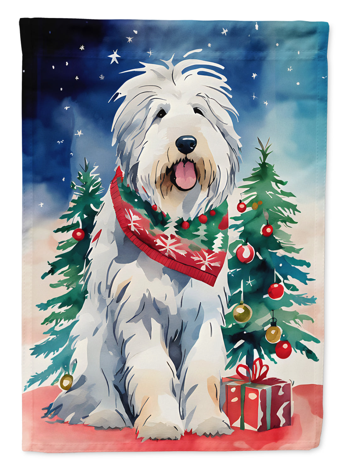 Buy this Old English Sheepdog Christmas Garden Flag