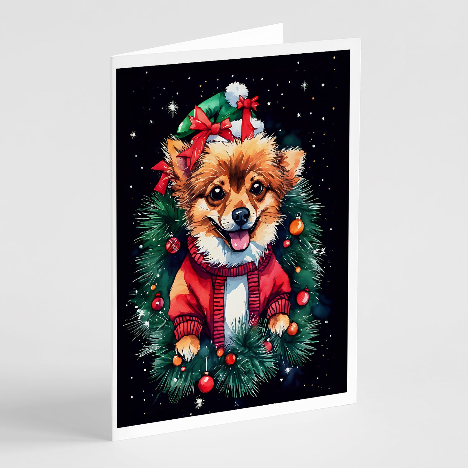 Buy this Pomeranian Christmas Greeting Cards Pack of 8