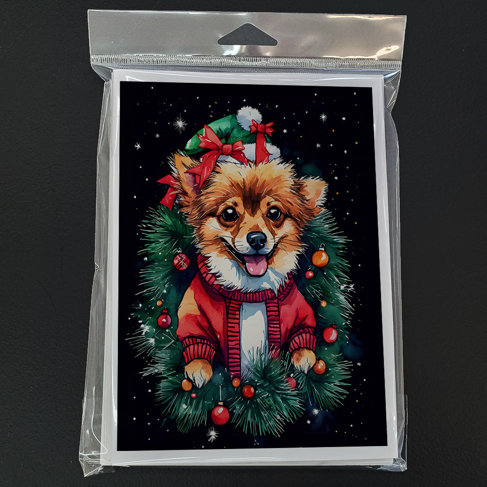 Pomeranian Christmas Greeting Cards Pack of 8