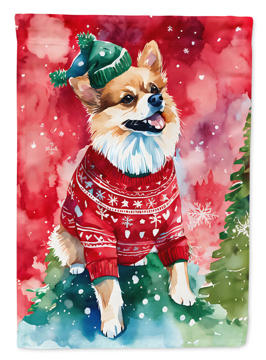 Buy this Pomeranian Christmas House Flag