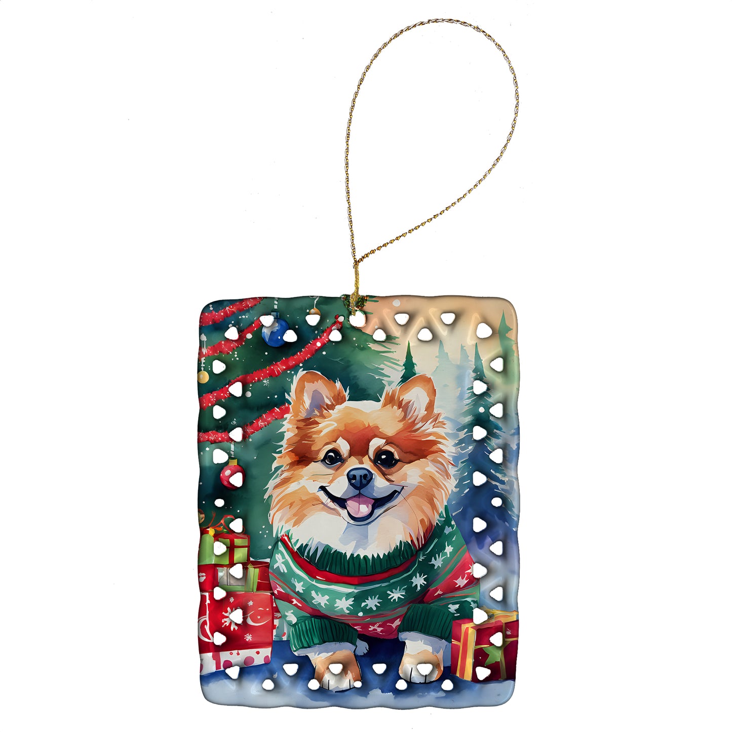 Buy this Pomeranian Christmas Porcelain Ornament