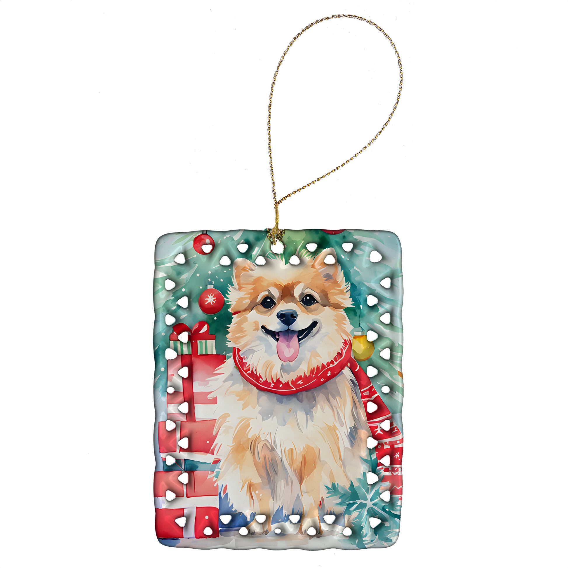 Buy this Pomeranian Christmas Porcelain Ornament