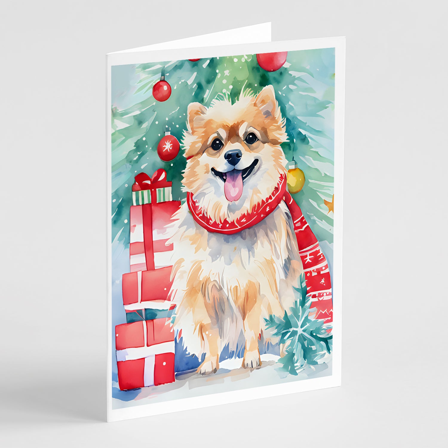 Buy this Pomeranian Christmas Greeting Cards Pack of 8