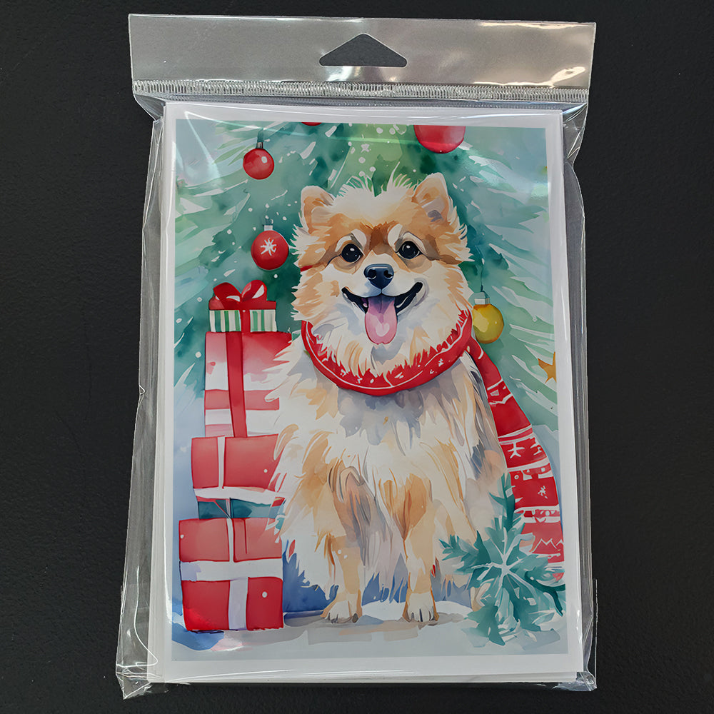 Pomeranian Christmas Greeting Cards Pack of 8