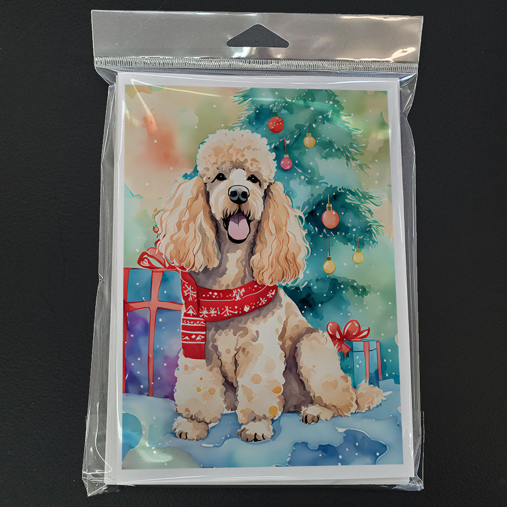 Poodle Christmas Greeting Cards Pack of 8