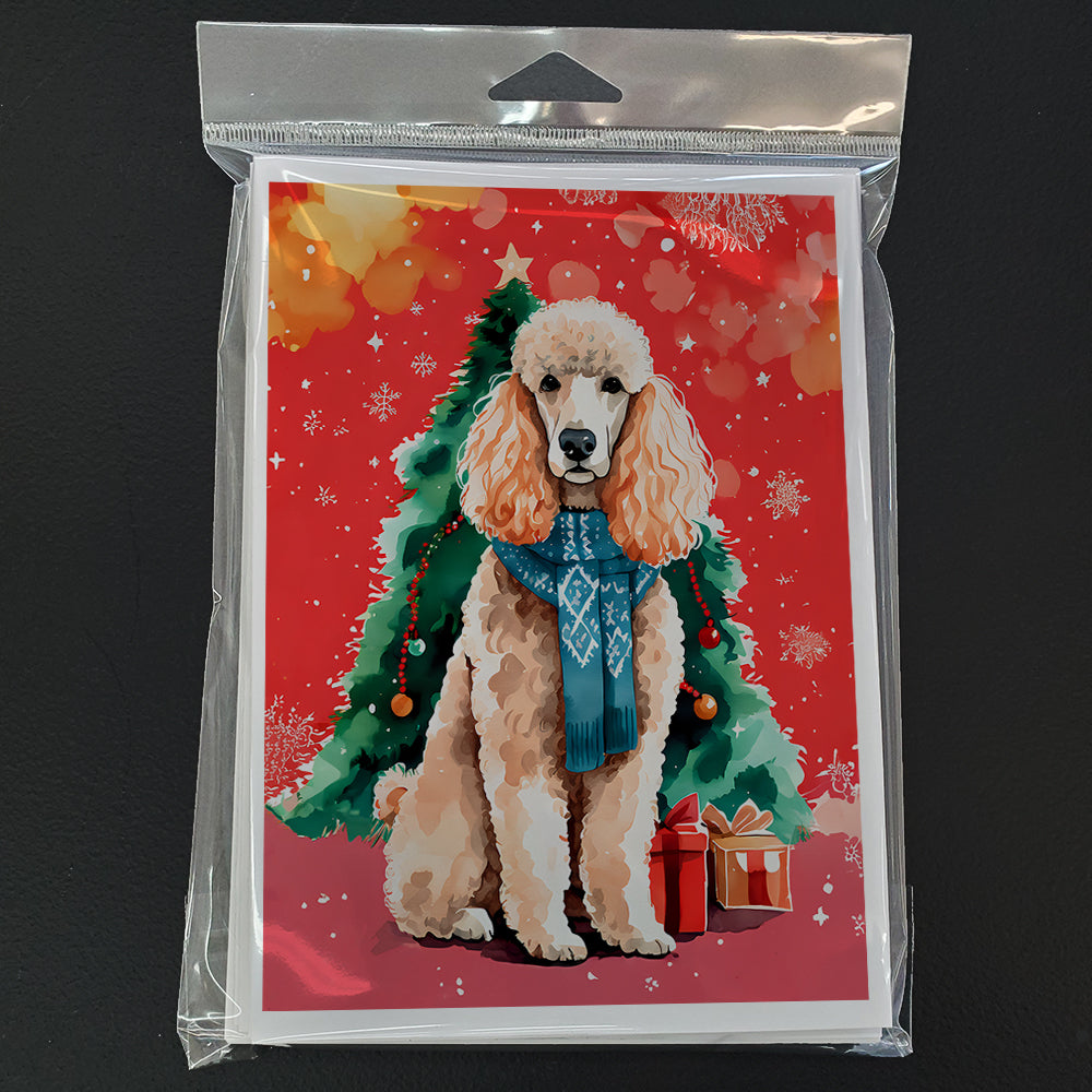 Poodle Christmas Greeting Cards Pack of 8