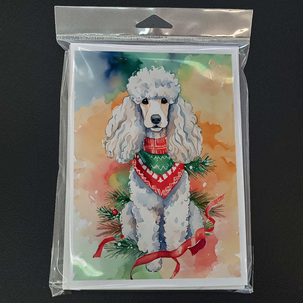 Poodle Christmas Greeting Cards Pack of 8