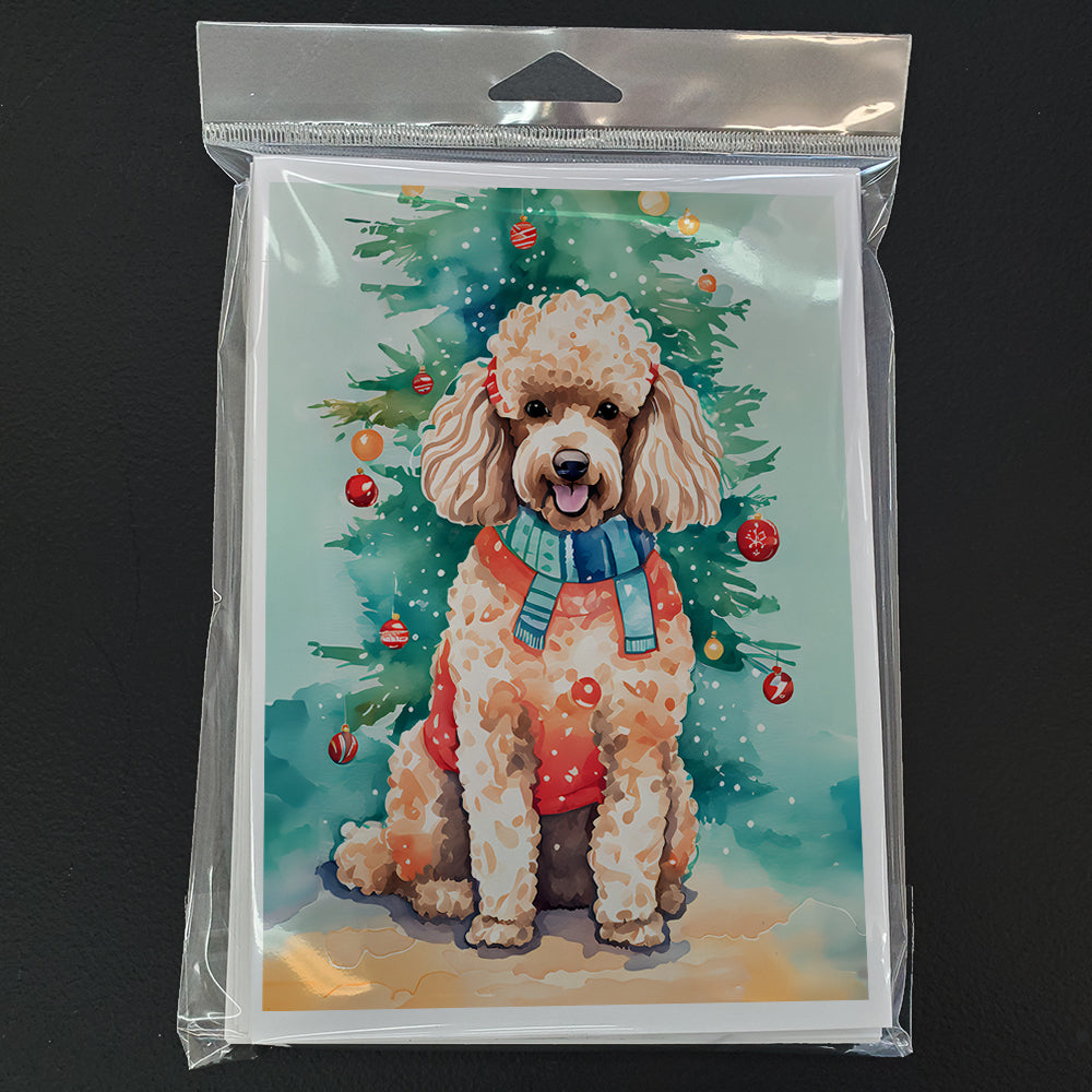 Poodle Christmas Greeting Cards Pack of 8