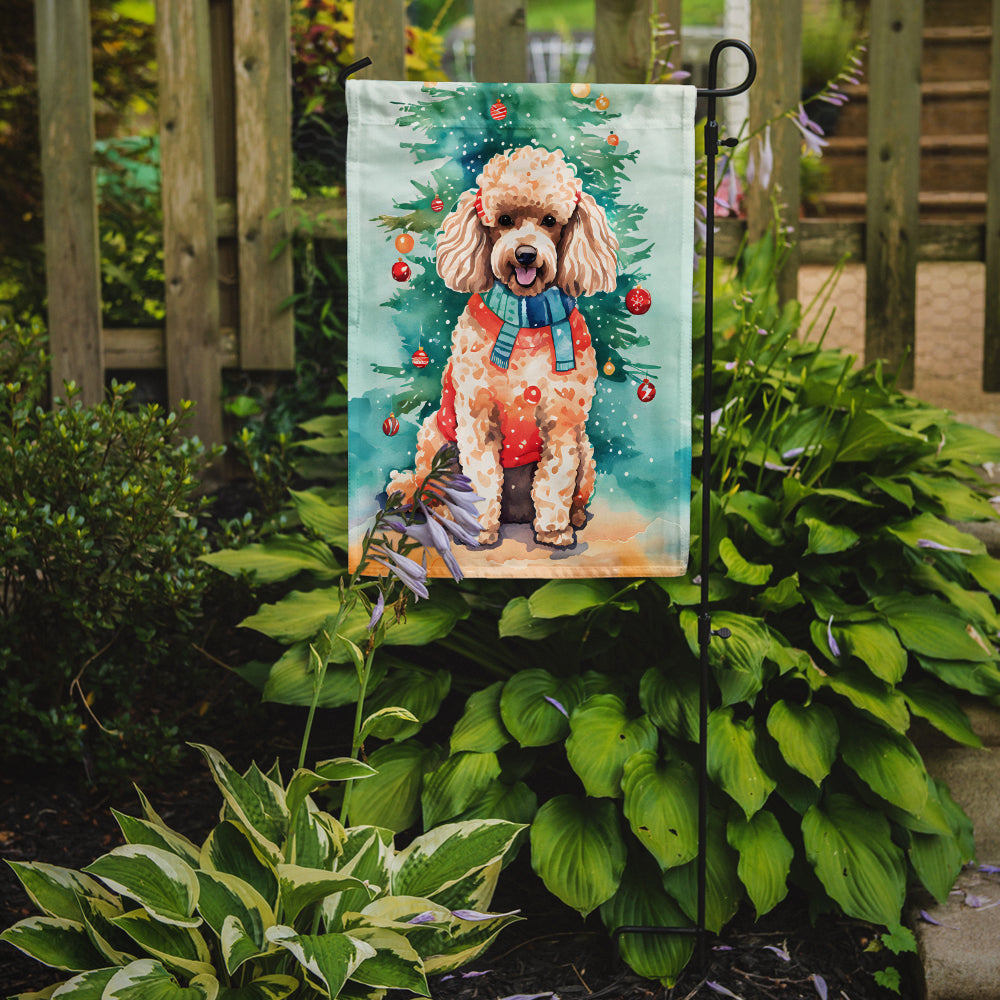 Poodle Christmas Garden Flag