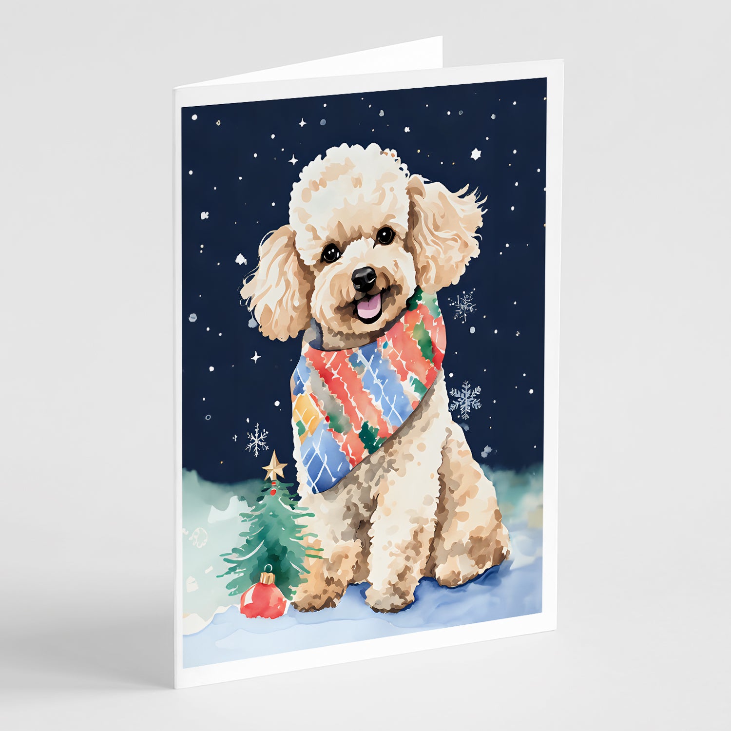 Buy this Poodle Christmas Greeting Cards Pack of 8