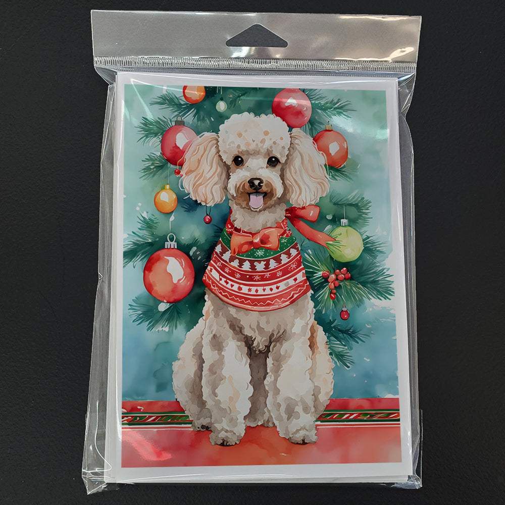 Poodle Christmas Greeting Cards Pack of 8