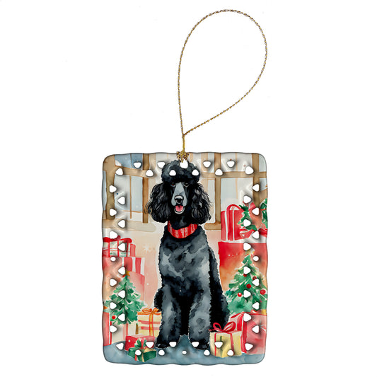 Buy this Poodle Christmas Porcelain Ornament