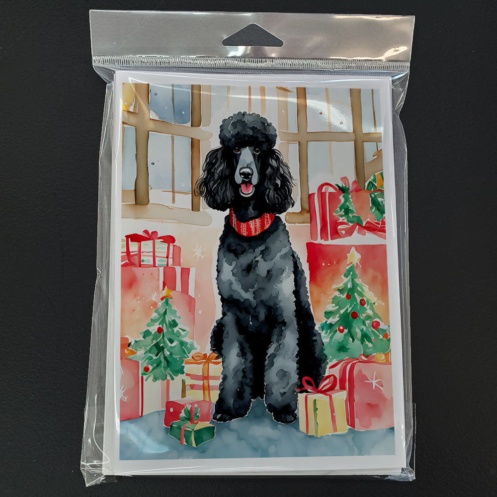 Poodle Christmas Greeting Cards Pack of 8