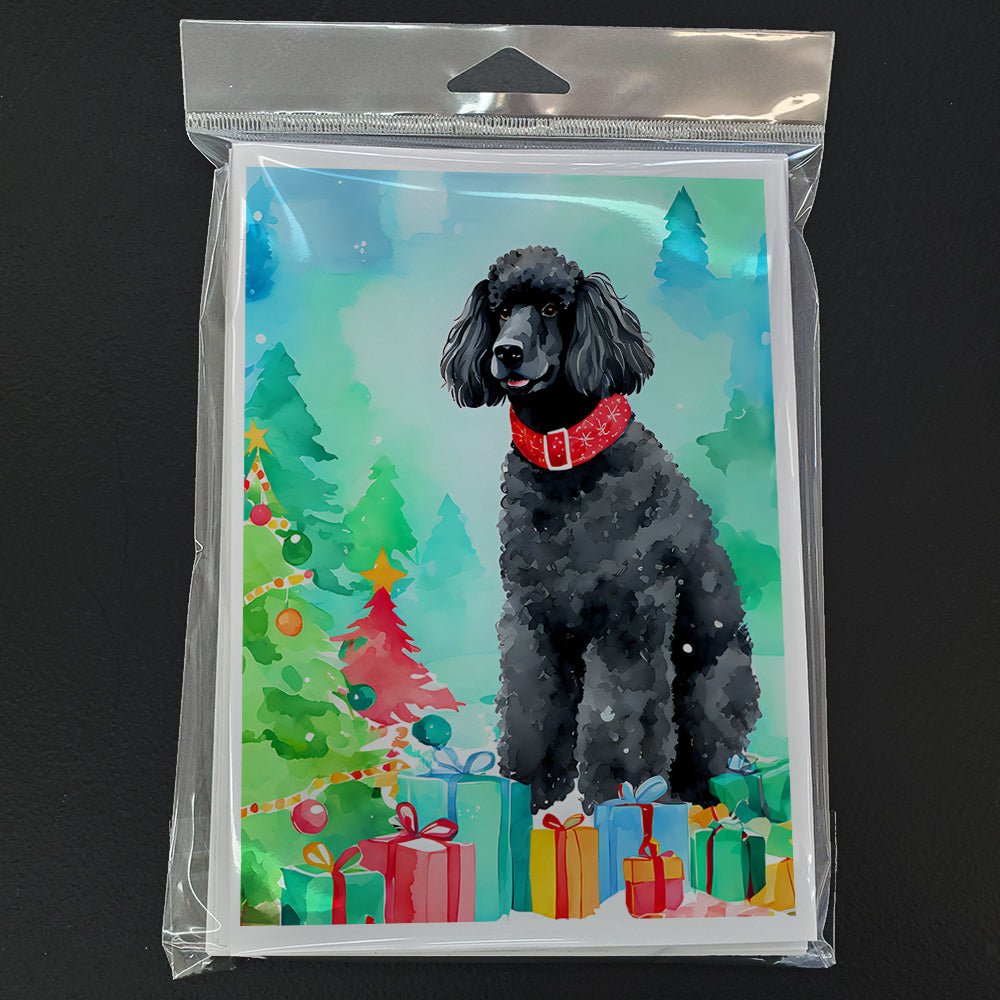 Poodle Christmas Greeting Cards Pack of 8