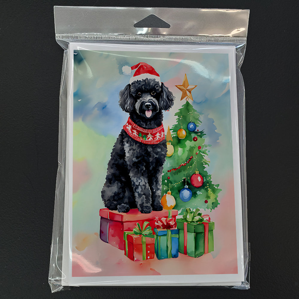 Poodle Christmas Greeting Cards Pack of 8