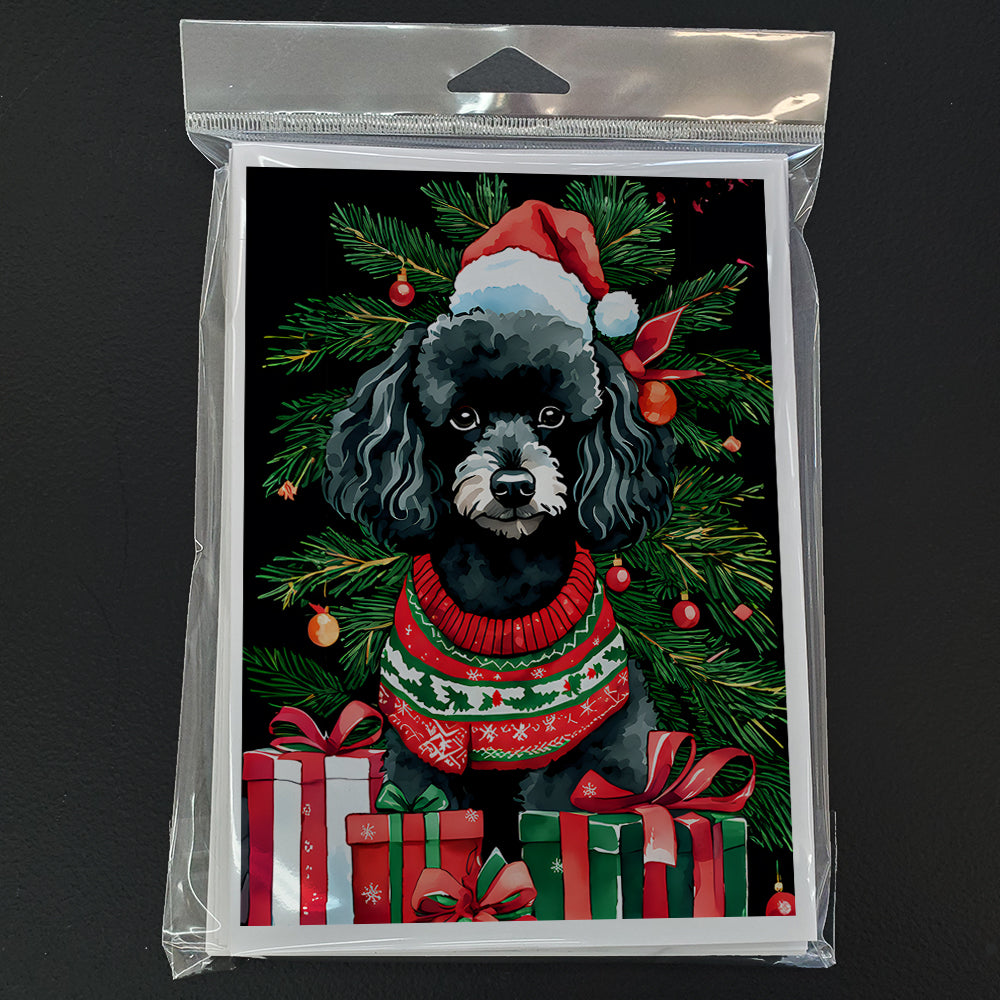 Poodle Christmas Greeting Cards Pack of 8