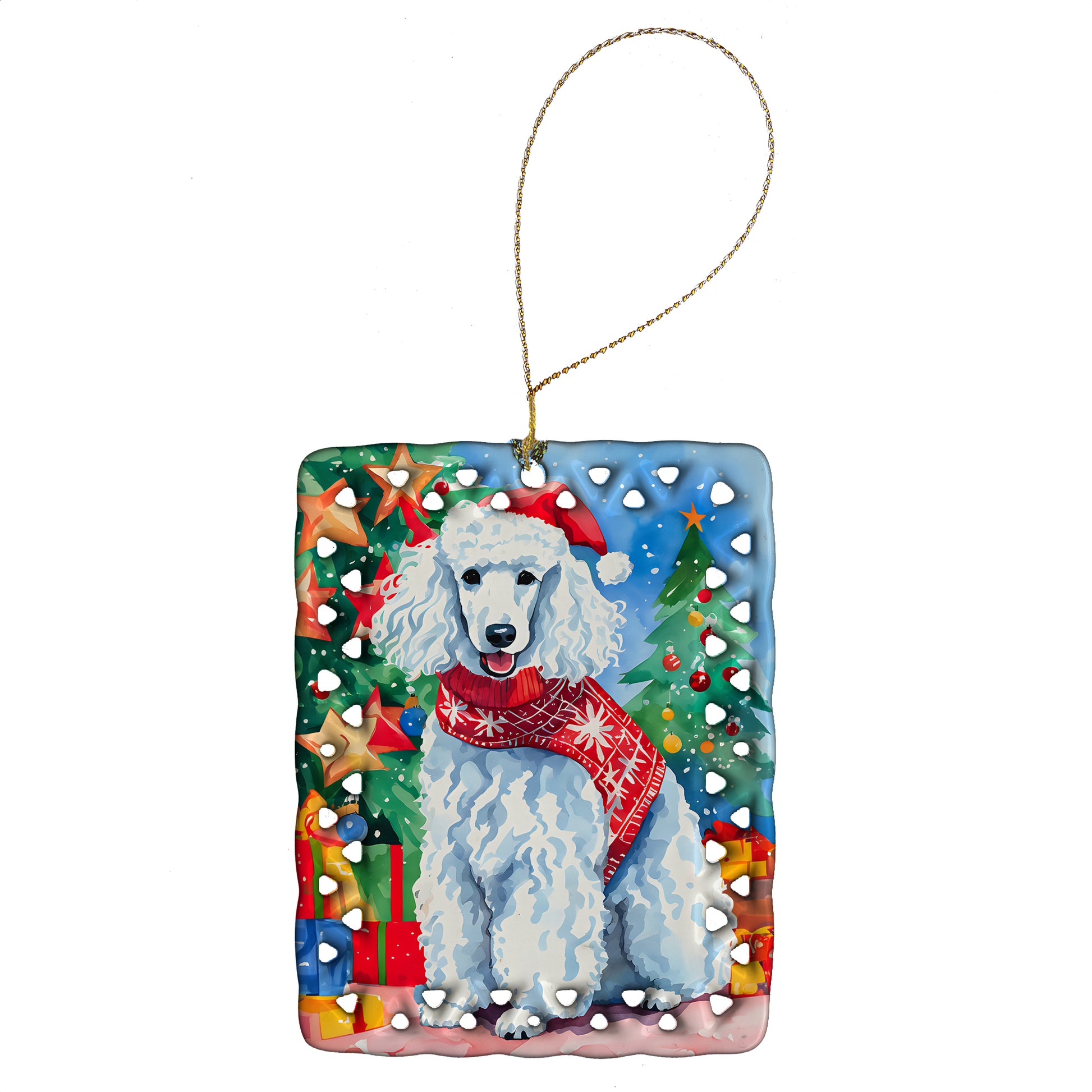 Buy this Poodle Christmas Porcelain Ornament