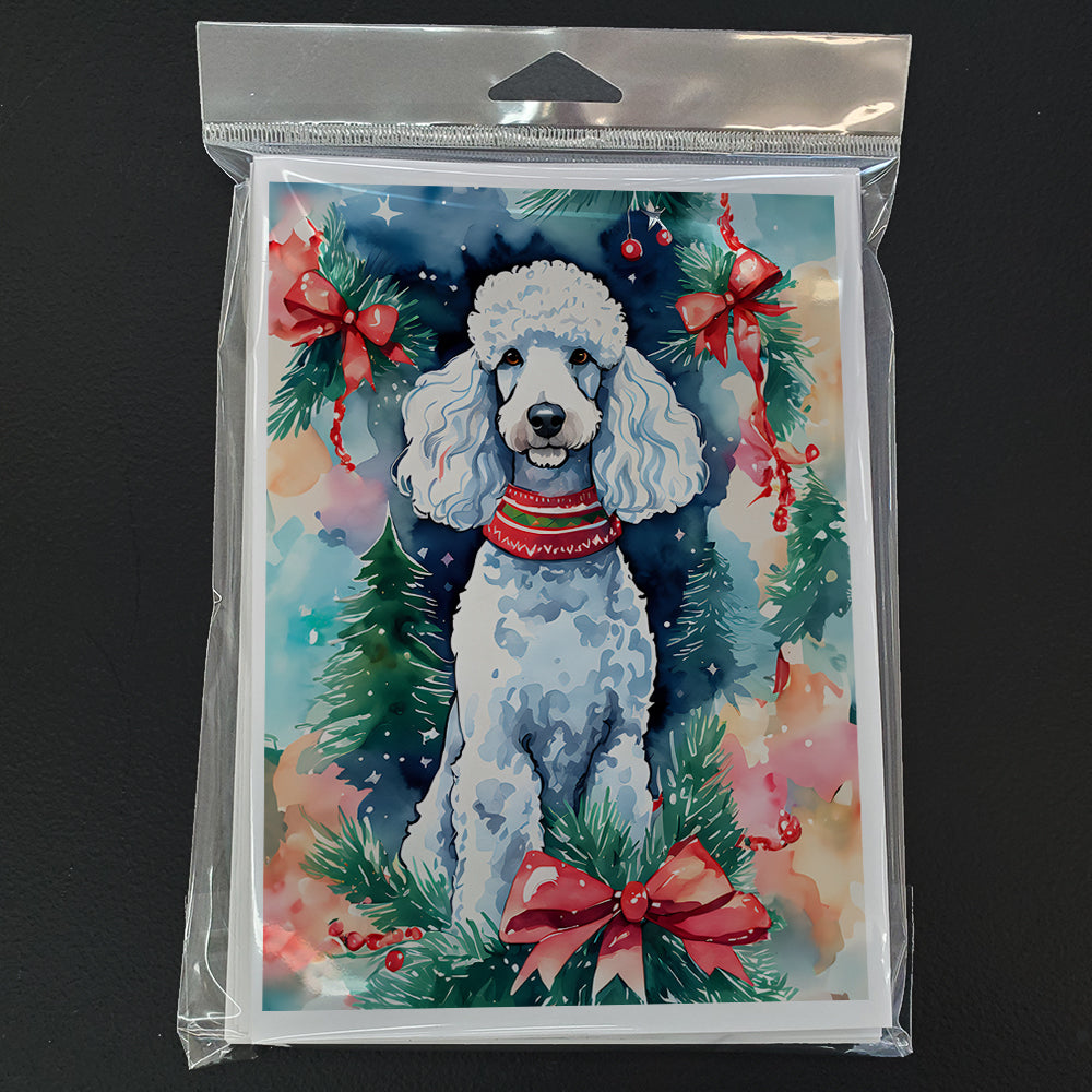 Poodle Christmas Greeting Cards Pack of 8