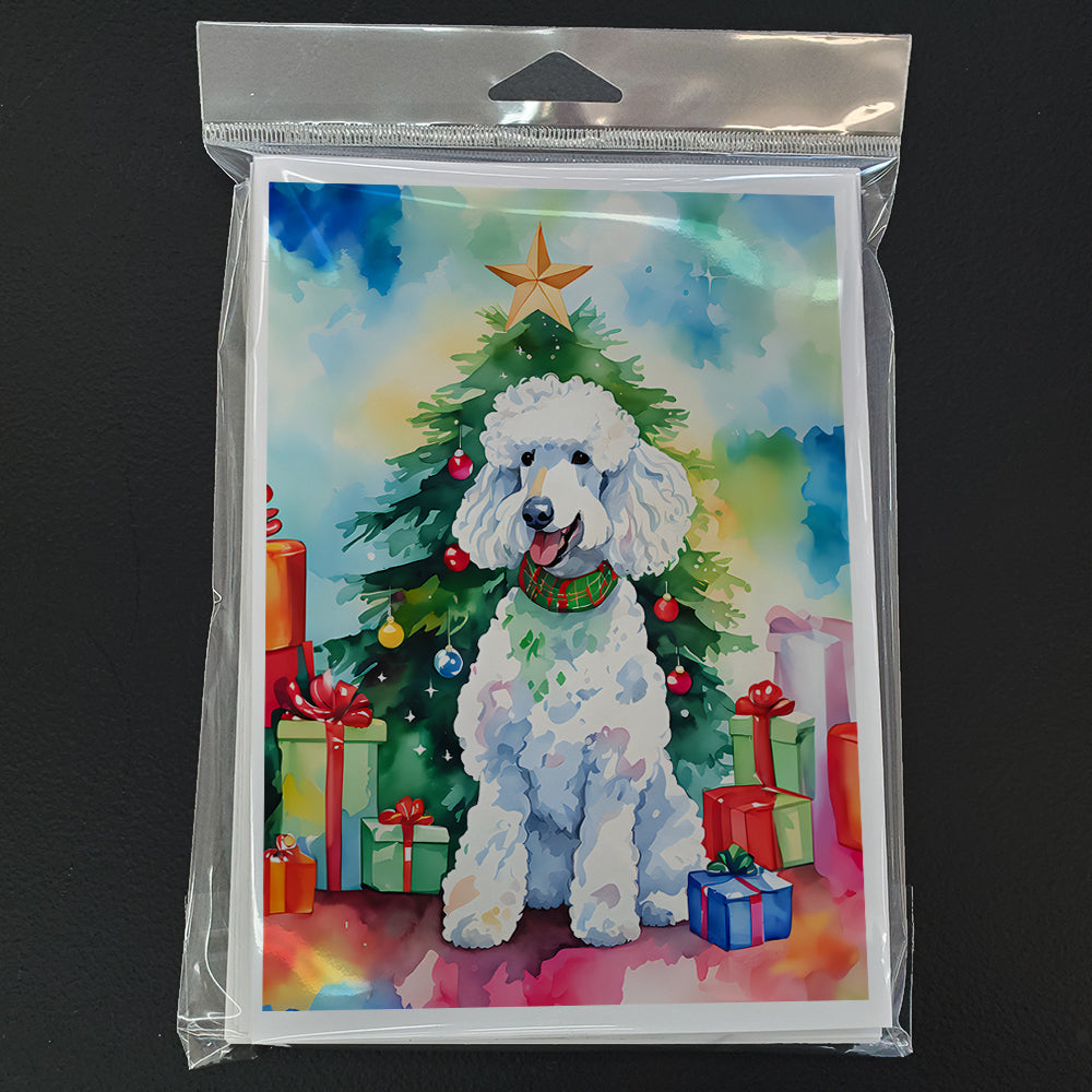 Poodle Christmas Greeting Cards Pack of 8