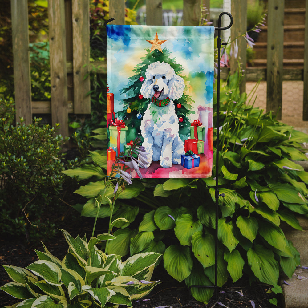 Poodle Christmas Garden Flag