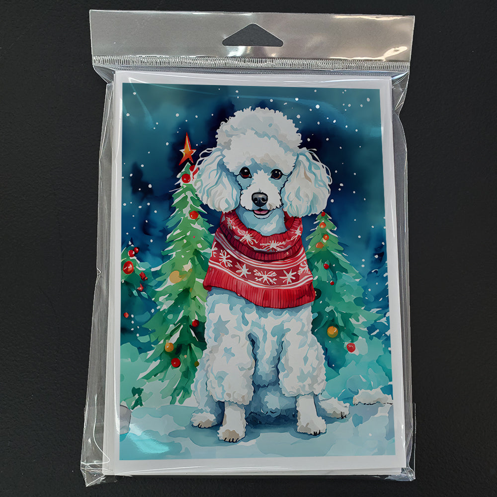 Poodle Christmas Greeting Cards Pack of 8