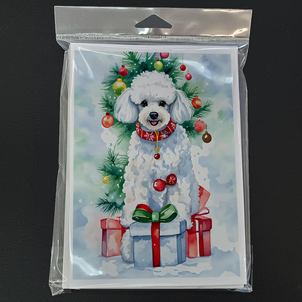 Poodle Christmas Greeting Cards Pack of 8