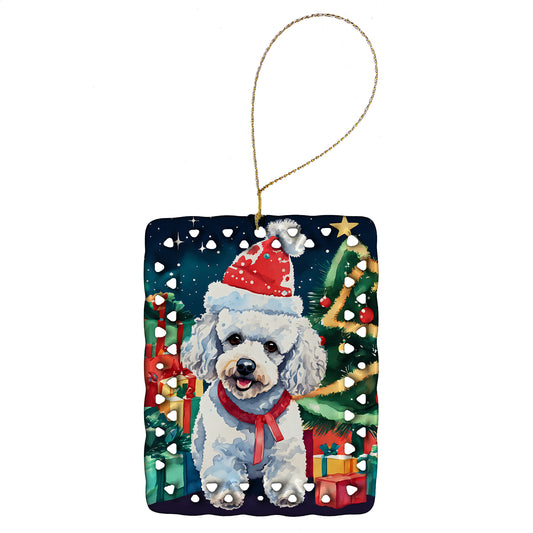 Buy this Poodle Christmas Porcelain Ornament