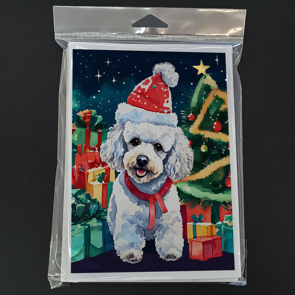 Poodle Christmas Greeting Cards Pack of 8