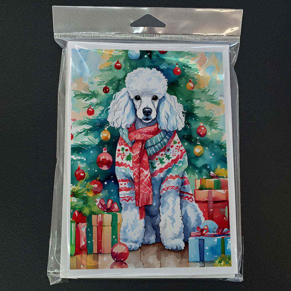 Poodle Christmas Greeting Cards Pack of 8