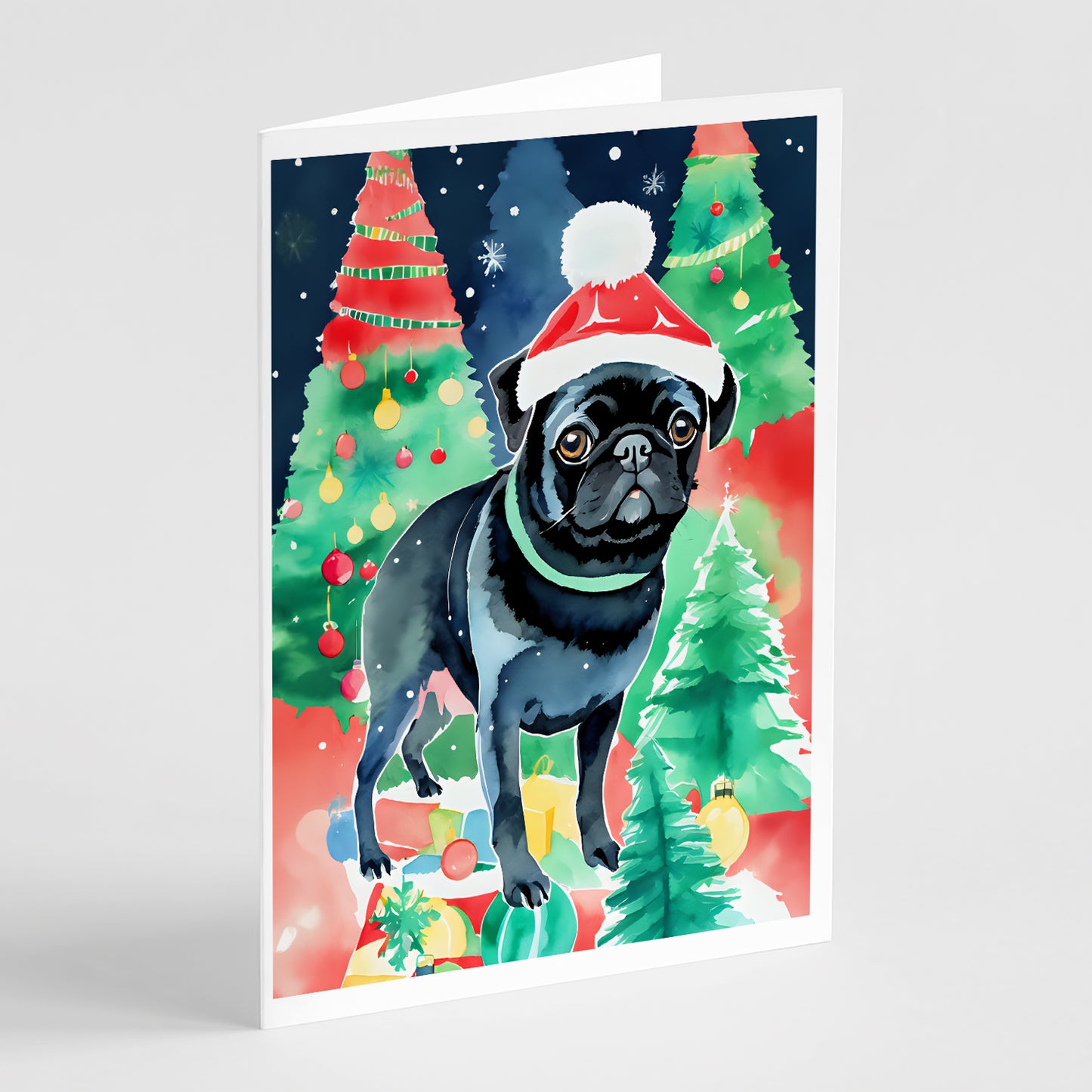 Buy this Pug Christmas Greeting Cards Pack of 8