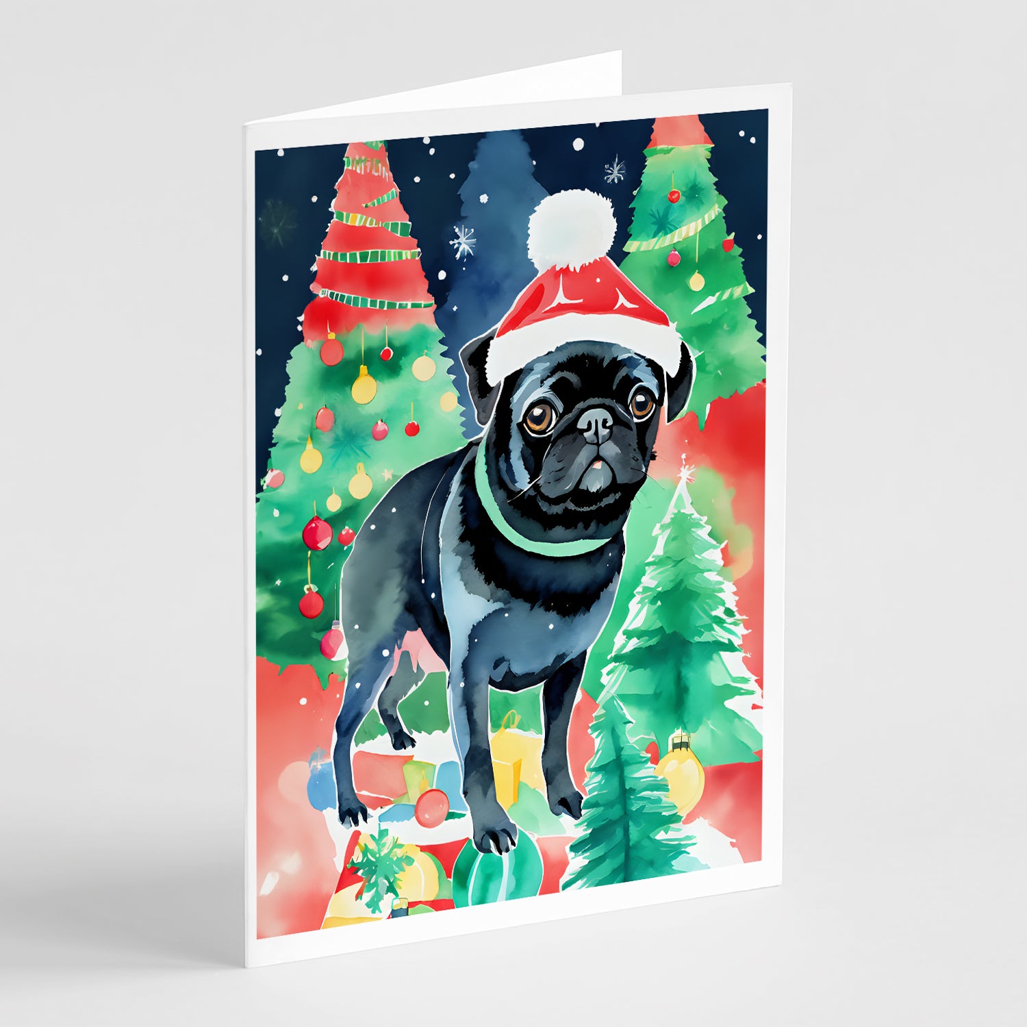 Buy this Pug Christmas Greeting Cards Pack of 8