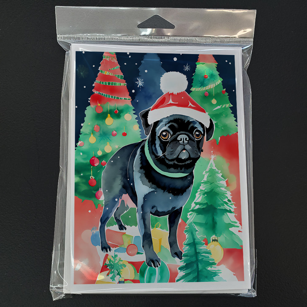 Pug Christmas Greeting Cards Pack of 8