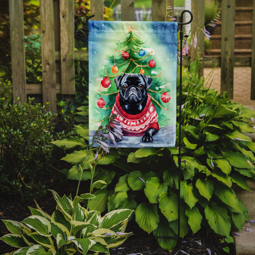 Pug Christmas Garden Flag