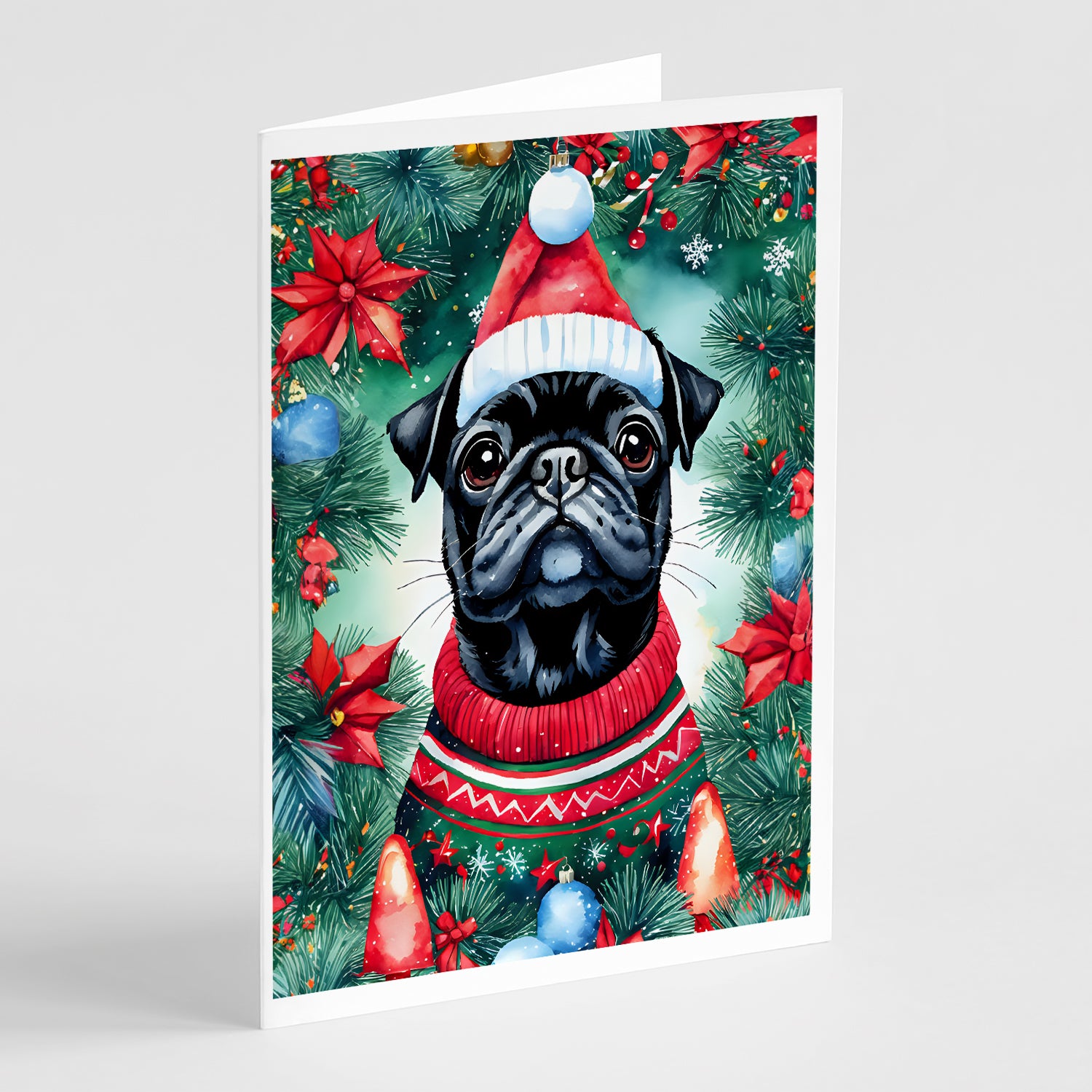 Buy this Pug Christmas Greeting Cards Pack of 8