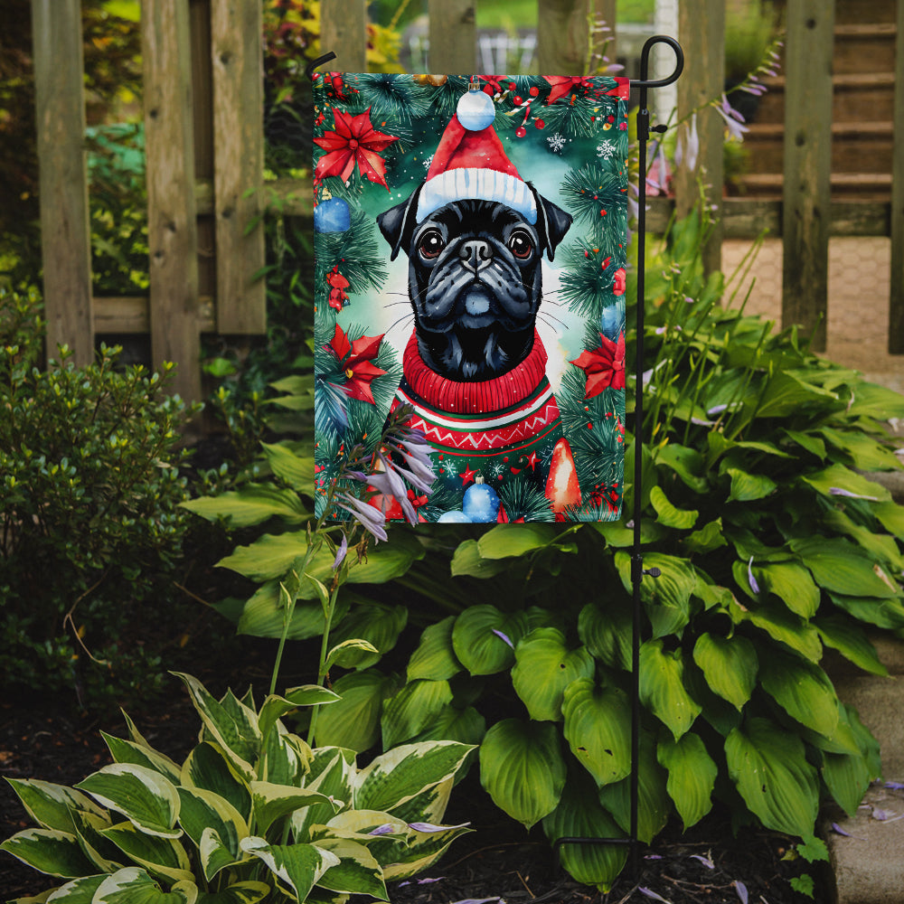 Pug Christmas Garden Flag