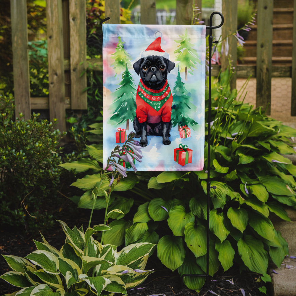 Pug Christmas Garden Flag