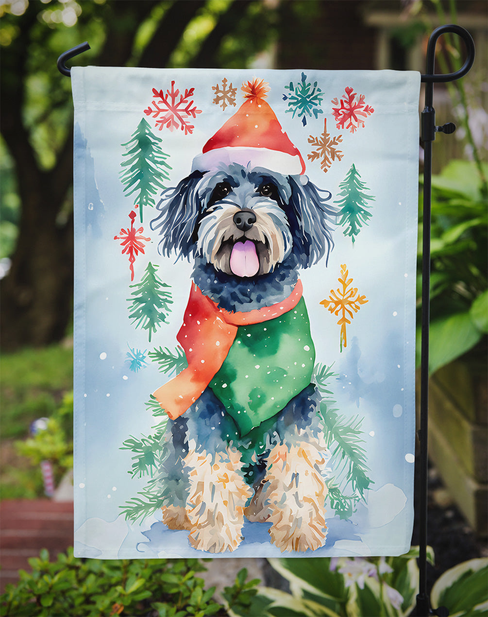 Puli Christmas Garden Flag