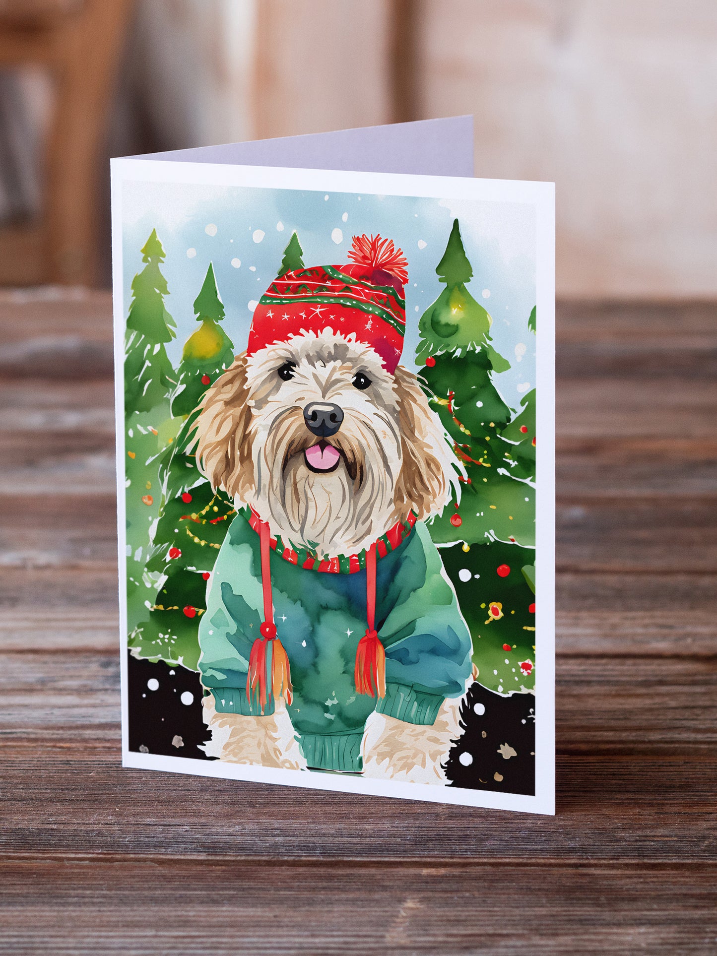Puli Christmas Greeting Cards Pack of 8