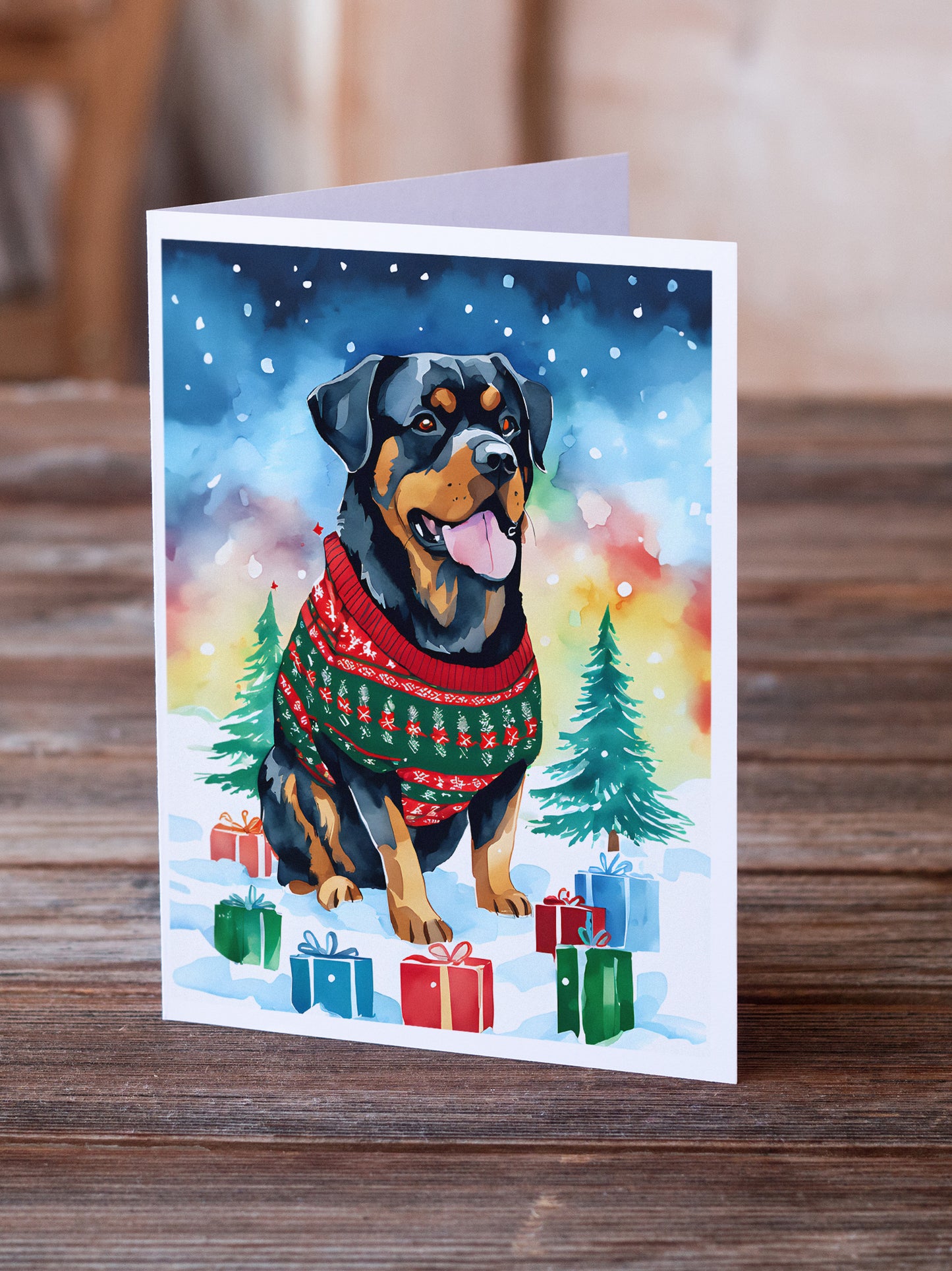 Rottweiler Christmas Greeting Cards Pack of 8