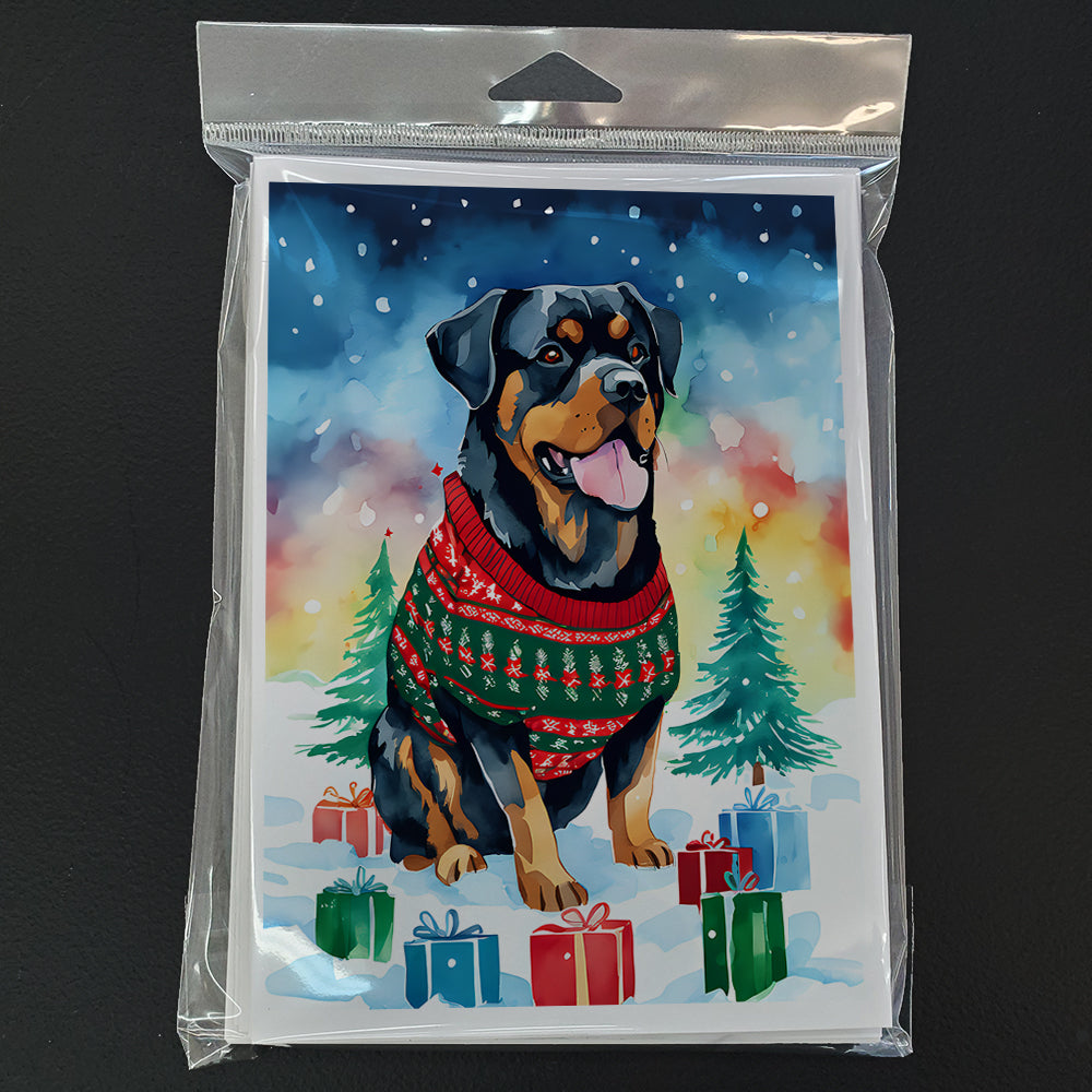 Rottweiler Christmas Greeting Cards Pack of 8