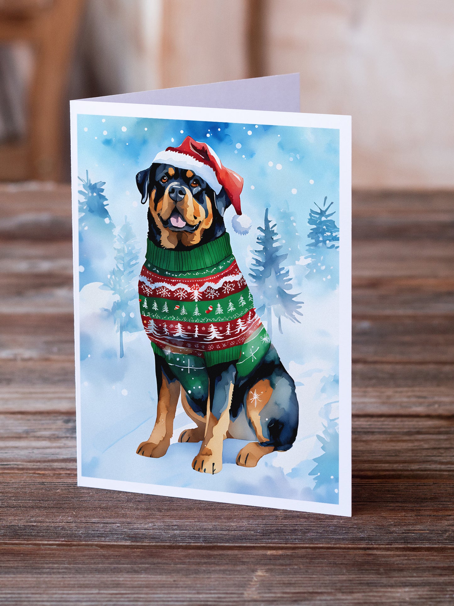 Rottweiler Christmas Greeting Cards Pack of 8