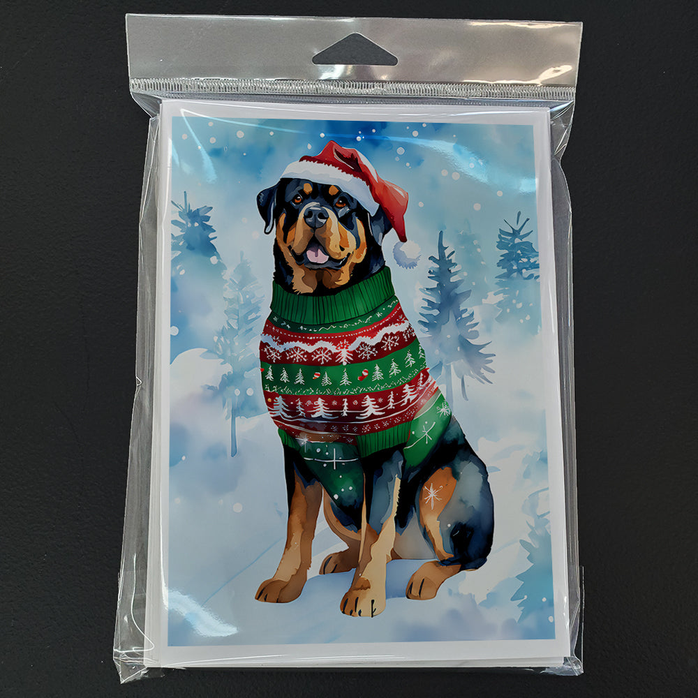 Rottweiler Christmas Greeting Cards Pack of 8