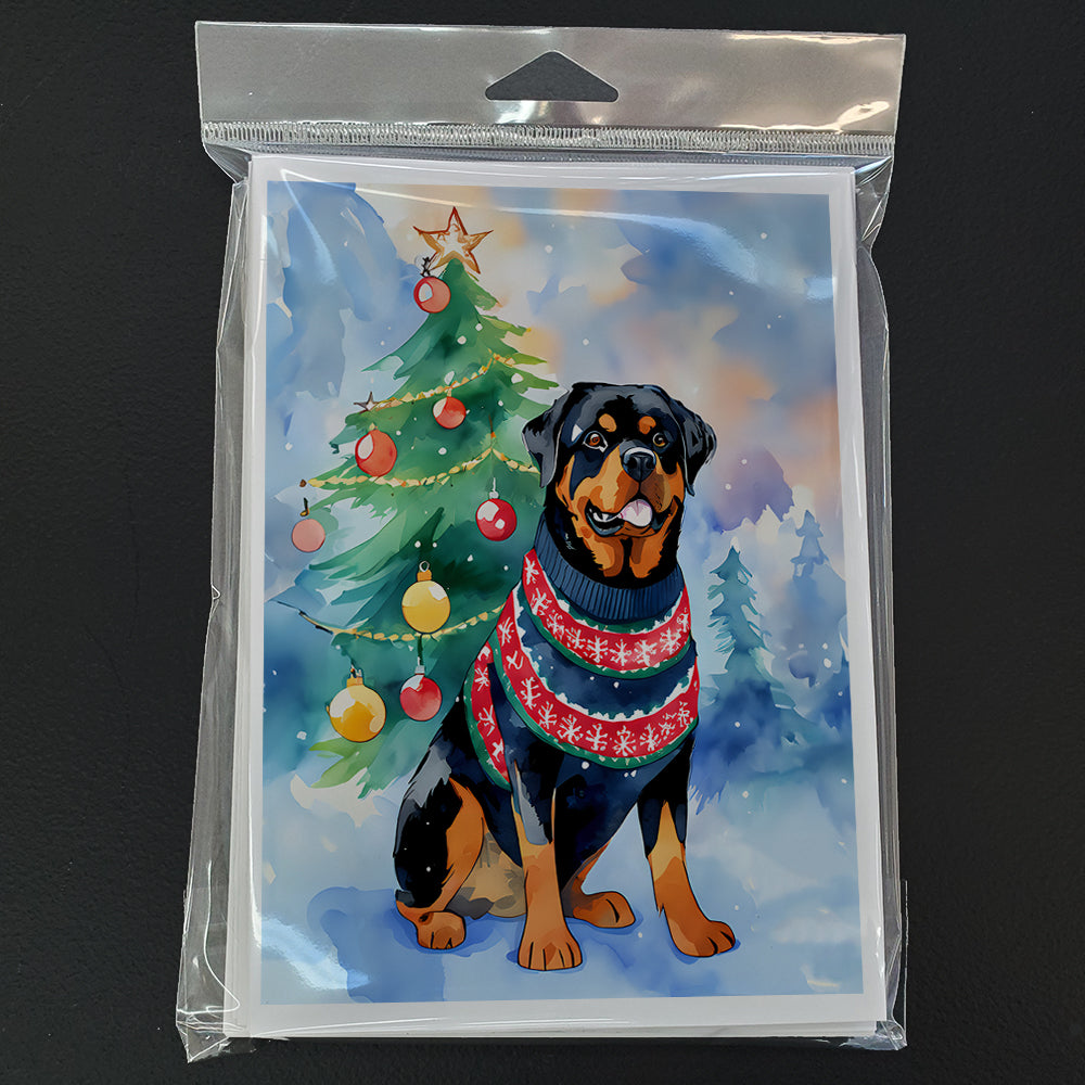 Rottweiler Christmas Greeting Cards Pack of 8