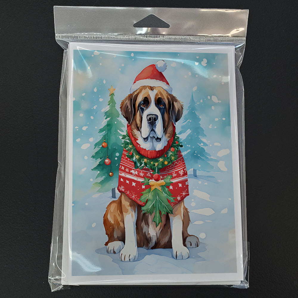 Saint Bernard Christmas Greeting Cards Pack of 8