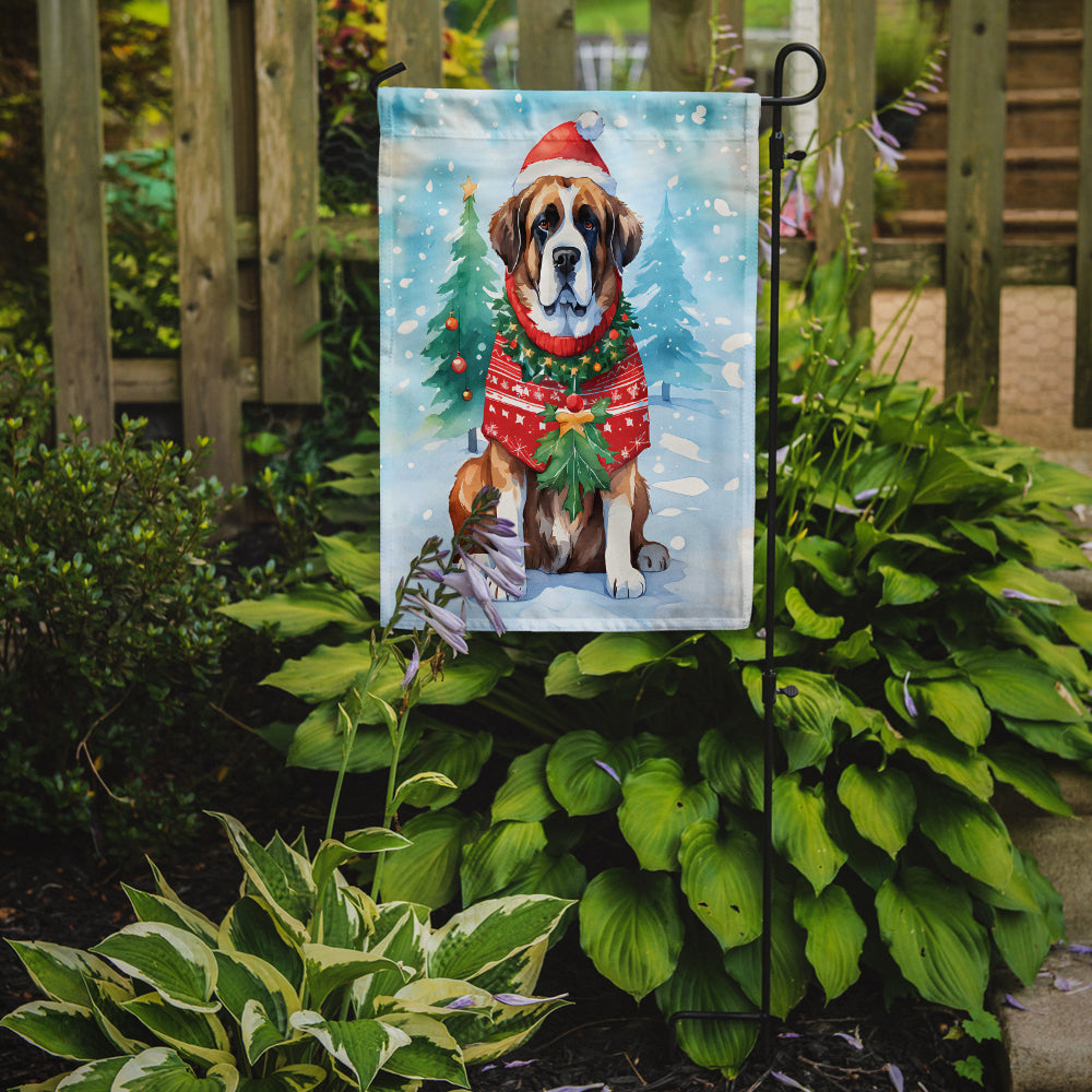 Saint Bernard Christmas Garden Flag