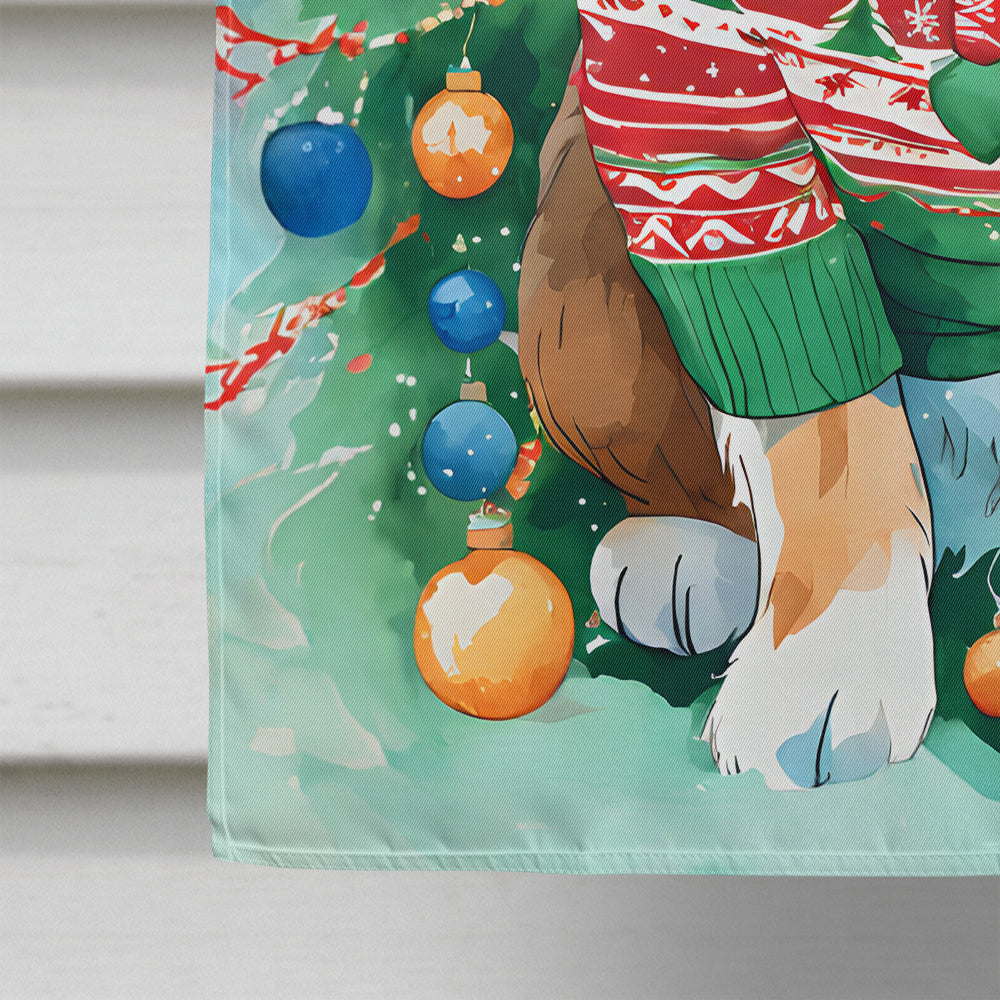 Saint Bernard Christmas House Flag