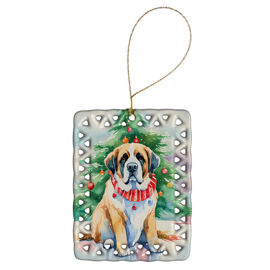 Buy this Saint Bernard Christmas Porcelain Ornament