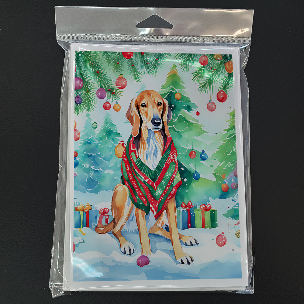 Saluki Christmas Greeting Cards Pack of 8