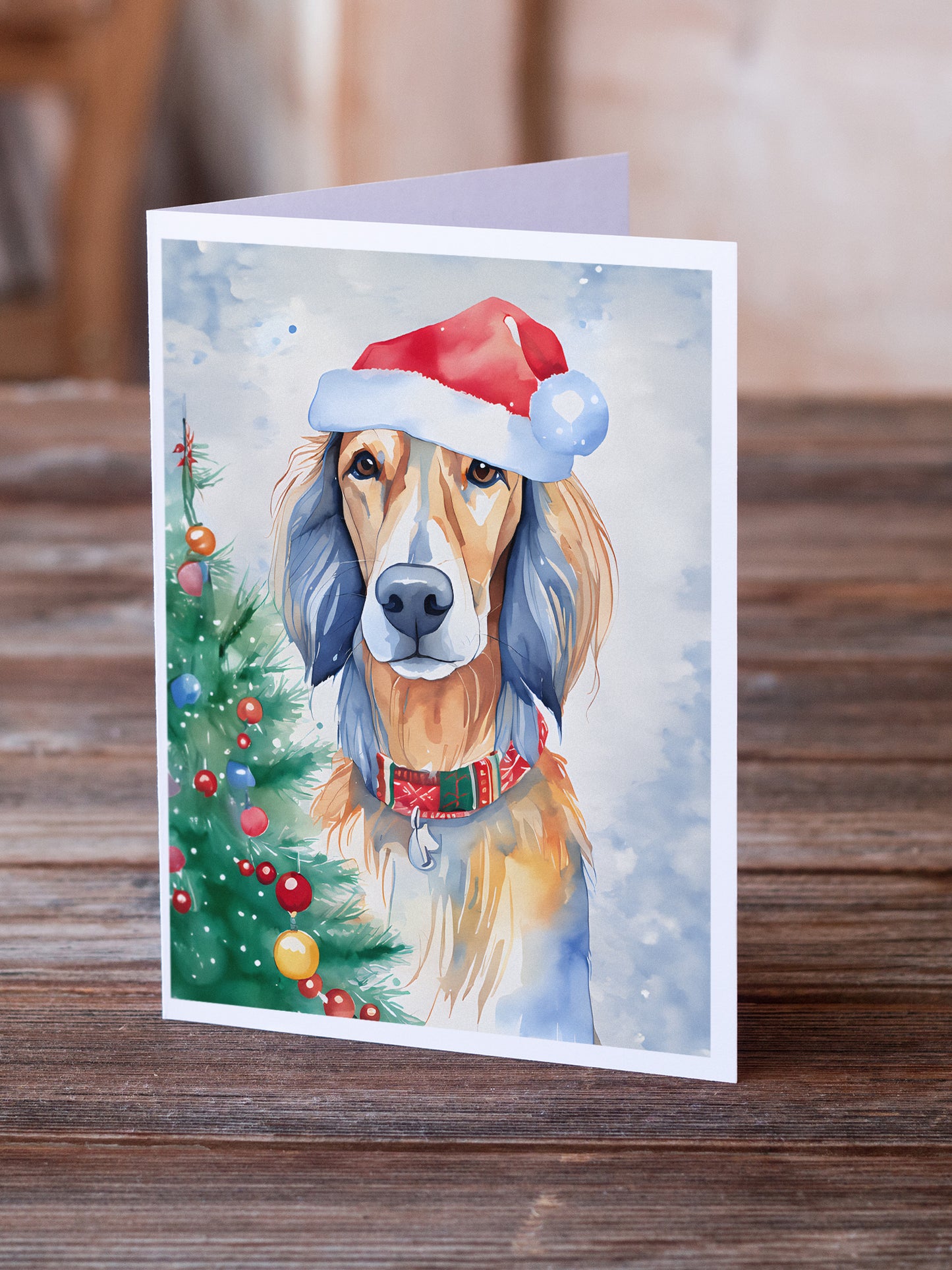 Saluki Christmas Greeting Cards Pack of 8