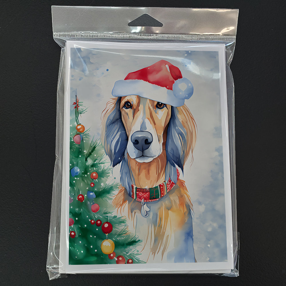 Saluki Christmas Greeting Cards Pack of 8